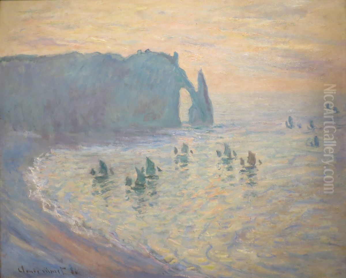 The Cliffs at Etretat Oil Painting by Claude Oscar Monet