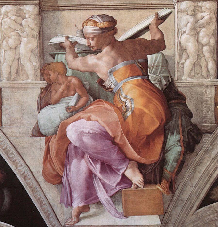 Libyan Sibyl Oil Painting by Michelangelo Buonarroti
