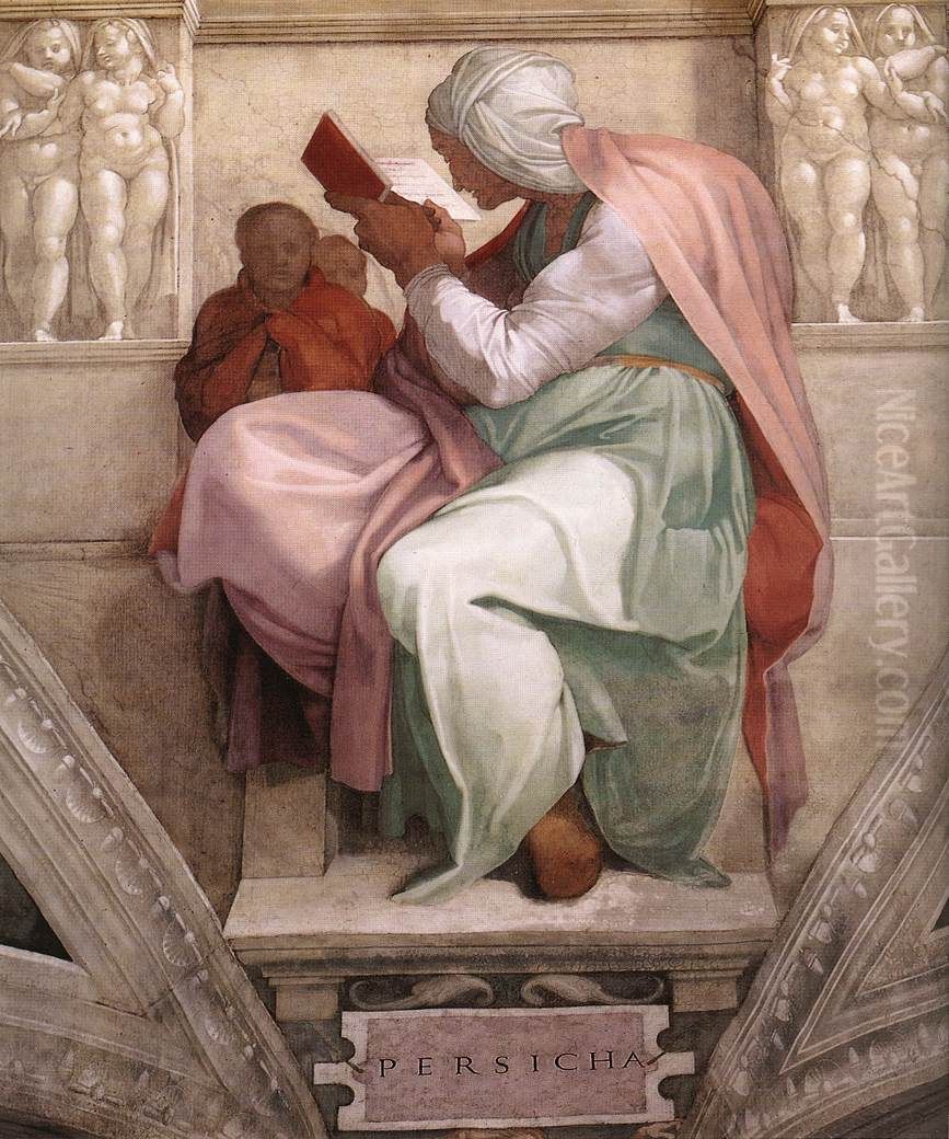 The Persian Sibyl Oil Painting by Michelangelo Buonarroti