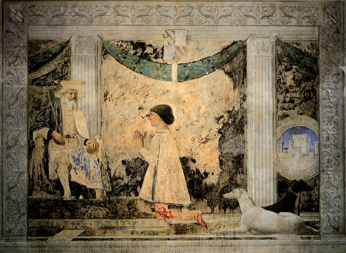Sigismondo Pandolfo Malatesta before Saint Sigismund Oil Painting by Piero della Francesca