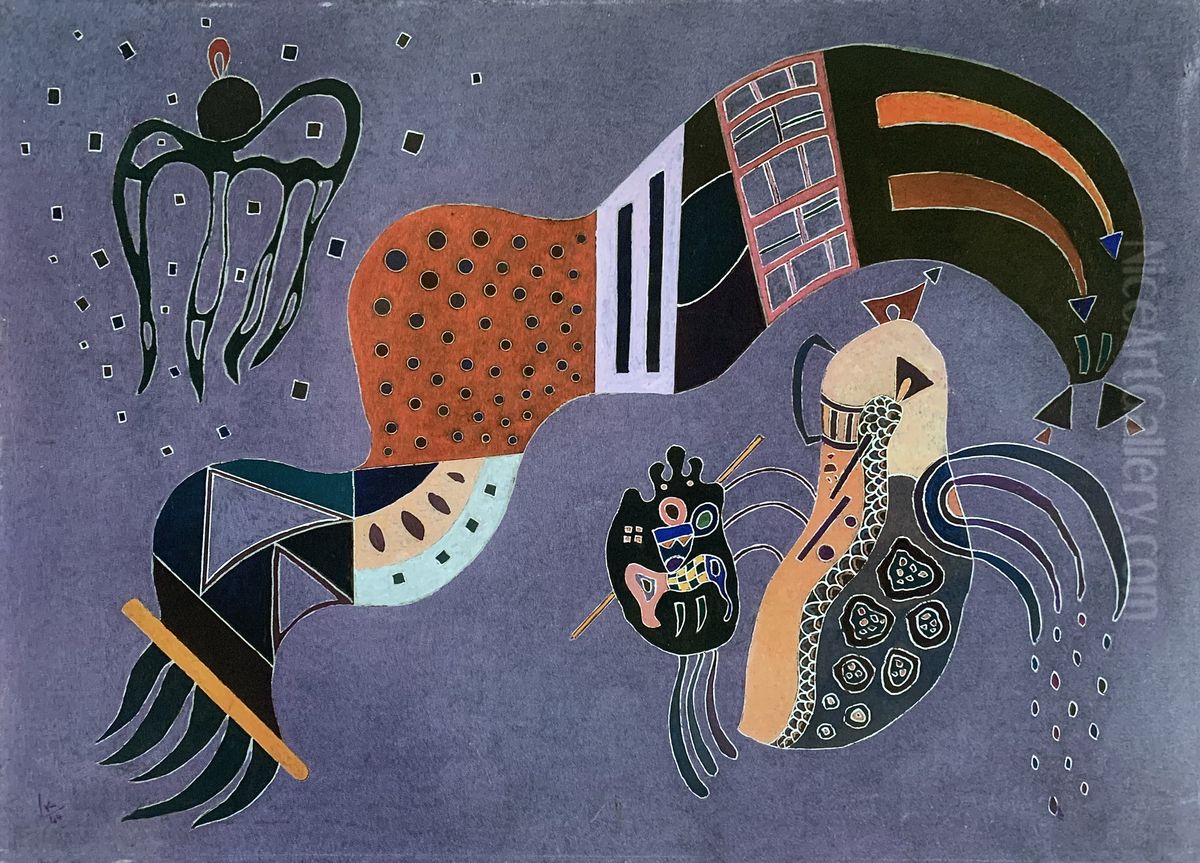 Tempered Elan Oil Painting by Wassily Kandinsky