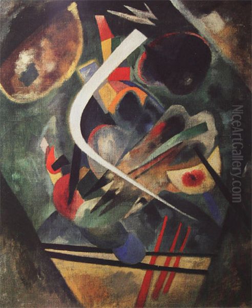 White Line Oil Painting by Wassily Kandinsky
