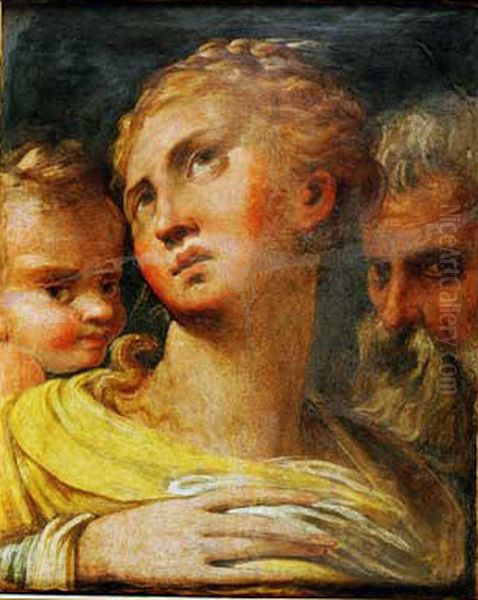 Trois Tetes Oil Painting by Parmigianino