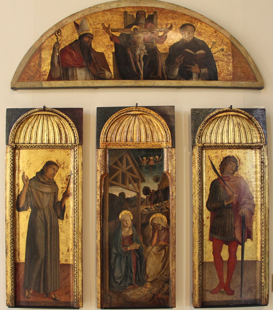 Triptych of birth of Christ Oil Painting by Giovanni Bellini