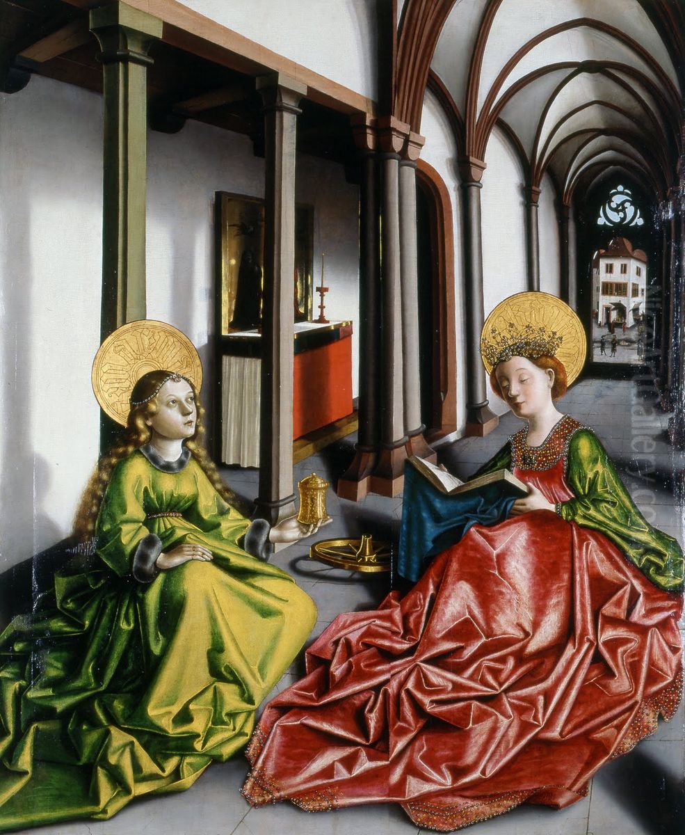 Saints Catherine and Mary Magdalene Oil Painting by Konrad Witz