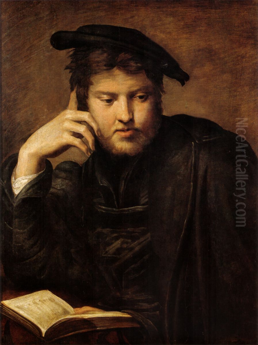 Man Holding a Book Oil Painting by Parmigianino