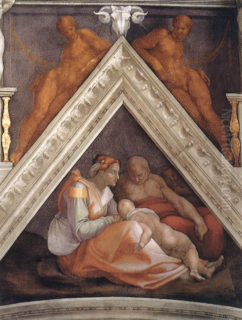 The Ancestors of Christ: Zerubbabel Oil Painting by Michelangelo Buonarroti