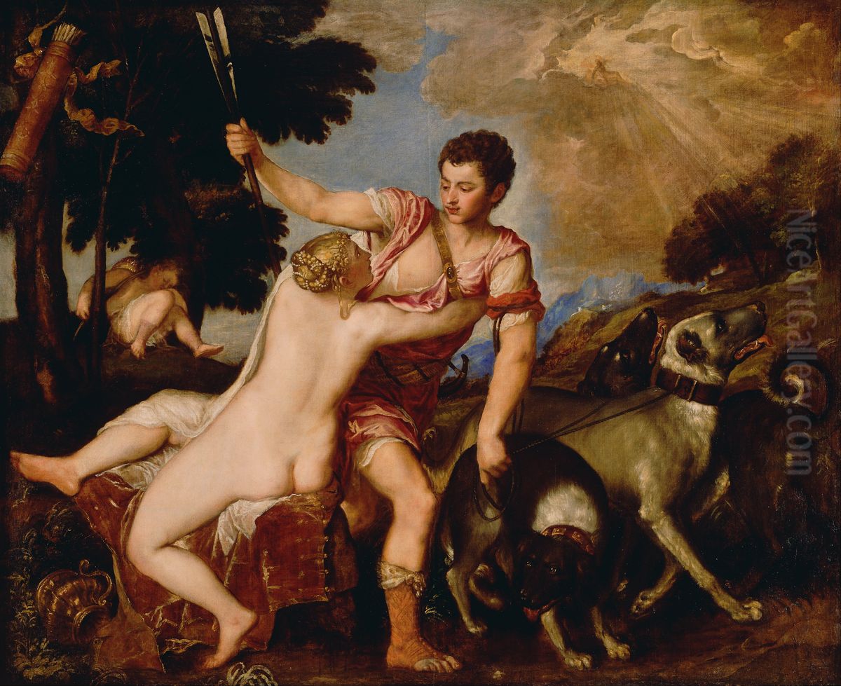 Venus and Adonis Oil Painting by Titian