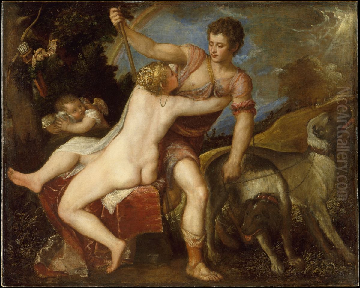 Venus and Adonis Oil Painting by Titian
