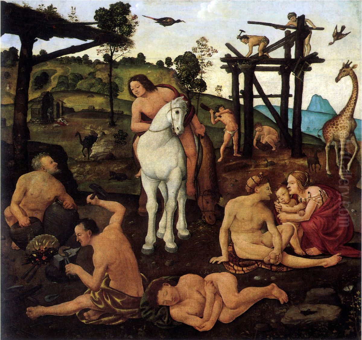 Vulcain et Eole Oil Painting by Piero Di Cosimo