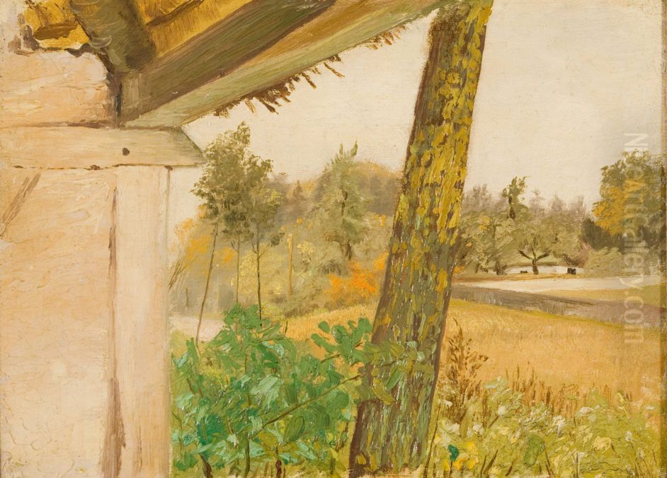 Et halvtag ved keglebanen i Mogenstrup Oil Painting by Laurits Andersen Ring