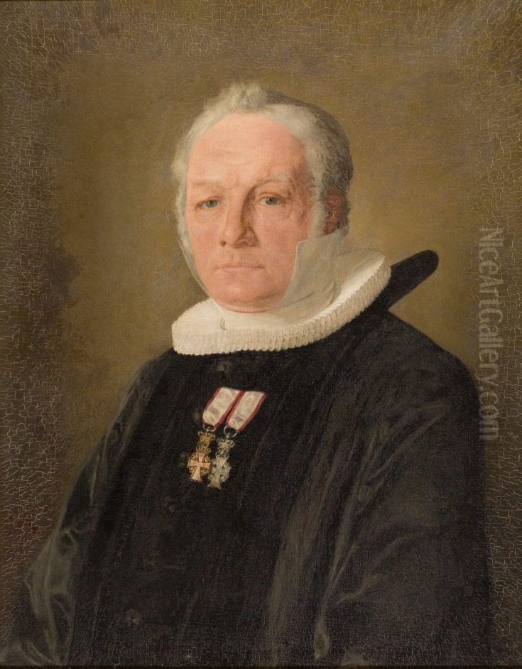 Portraet af biskop P.H. Munster Oil Painting by Jorgen Roed