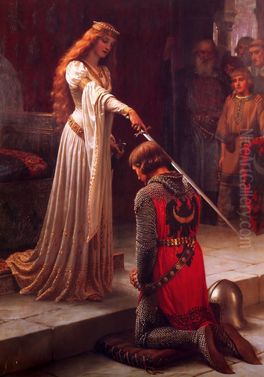 DeRidderslag Oil Painting by Edmund Leighton