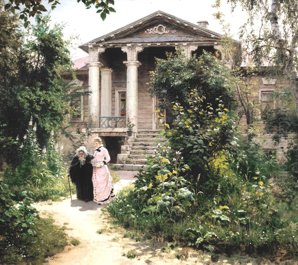 Grandmother's Garden Oil Painting by Vasily Polenov