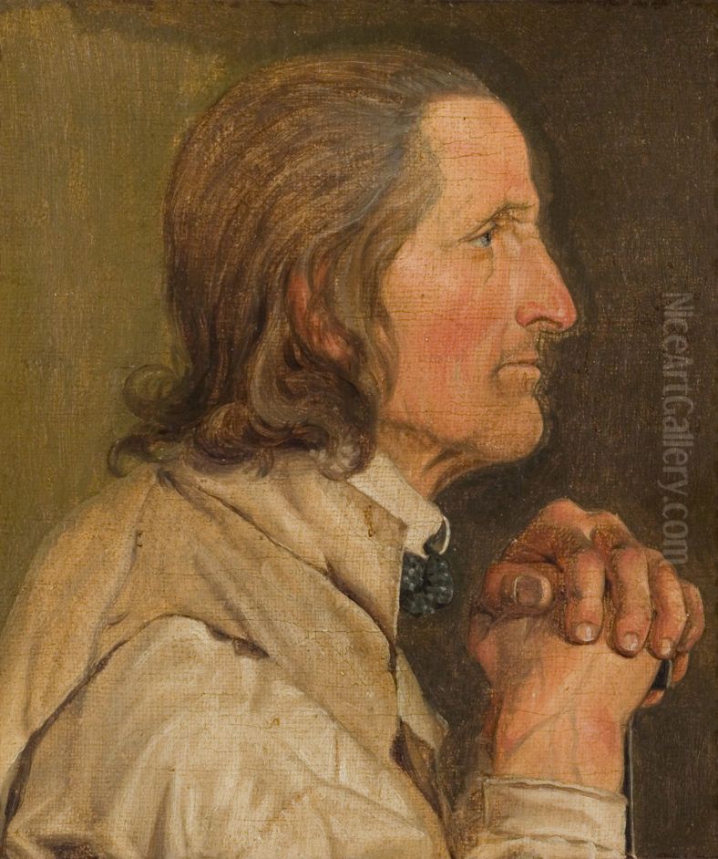 Portraet af en gammel bonde Oil Painting by Fritz Petzholdt