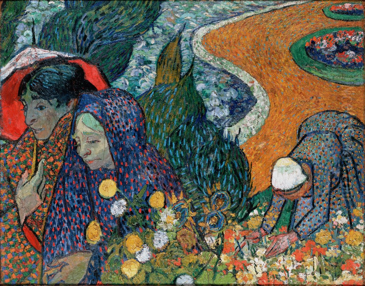 Souvenir du Jardin a Etten (Femmes d'Arles) Oil Painting by Vincent Van Gogh