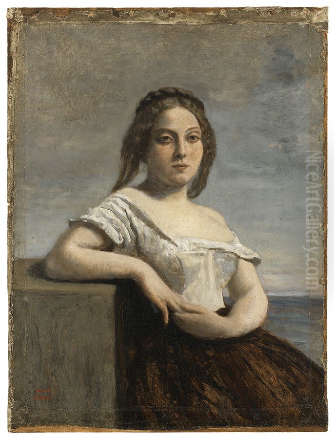 The Fair Maid of Gascony Oil Painting by Jean-Baptiste Camille Corot