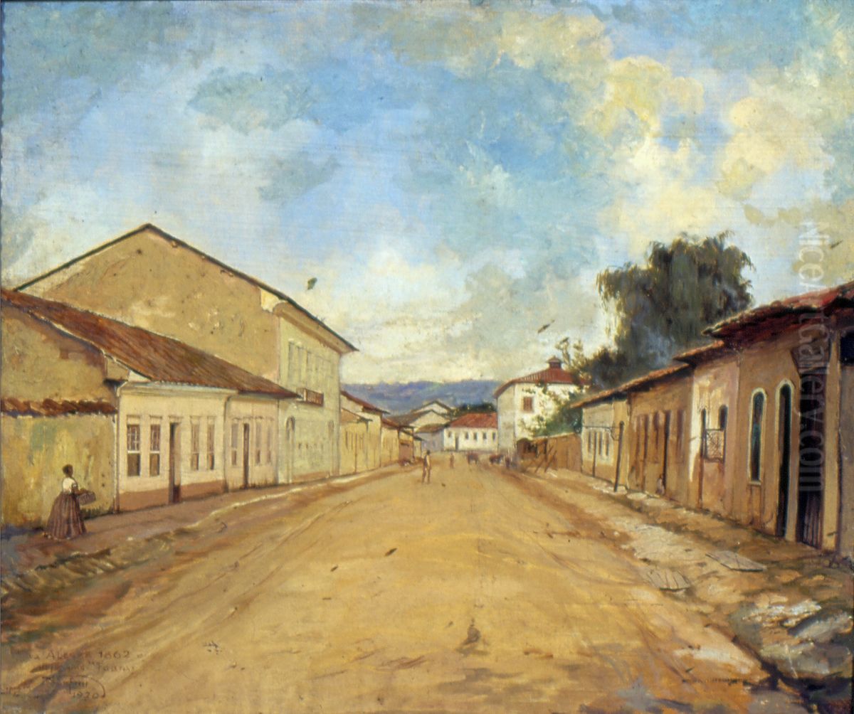 Rua Alegre, 1862 (Rua Brigadeiro Tobias) Oil Painting by Alfredo Norfini