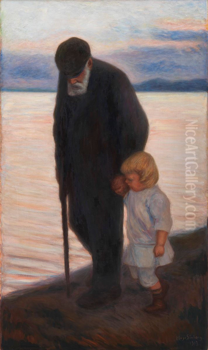 Towards the Evening Oil Painting by Hugo Simberg
