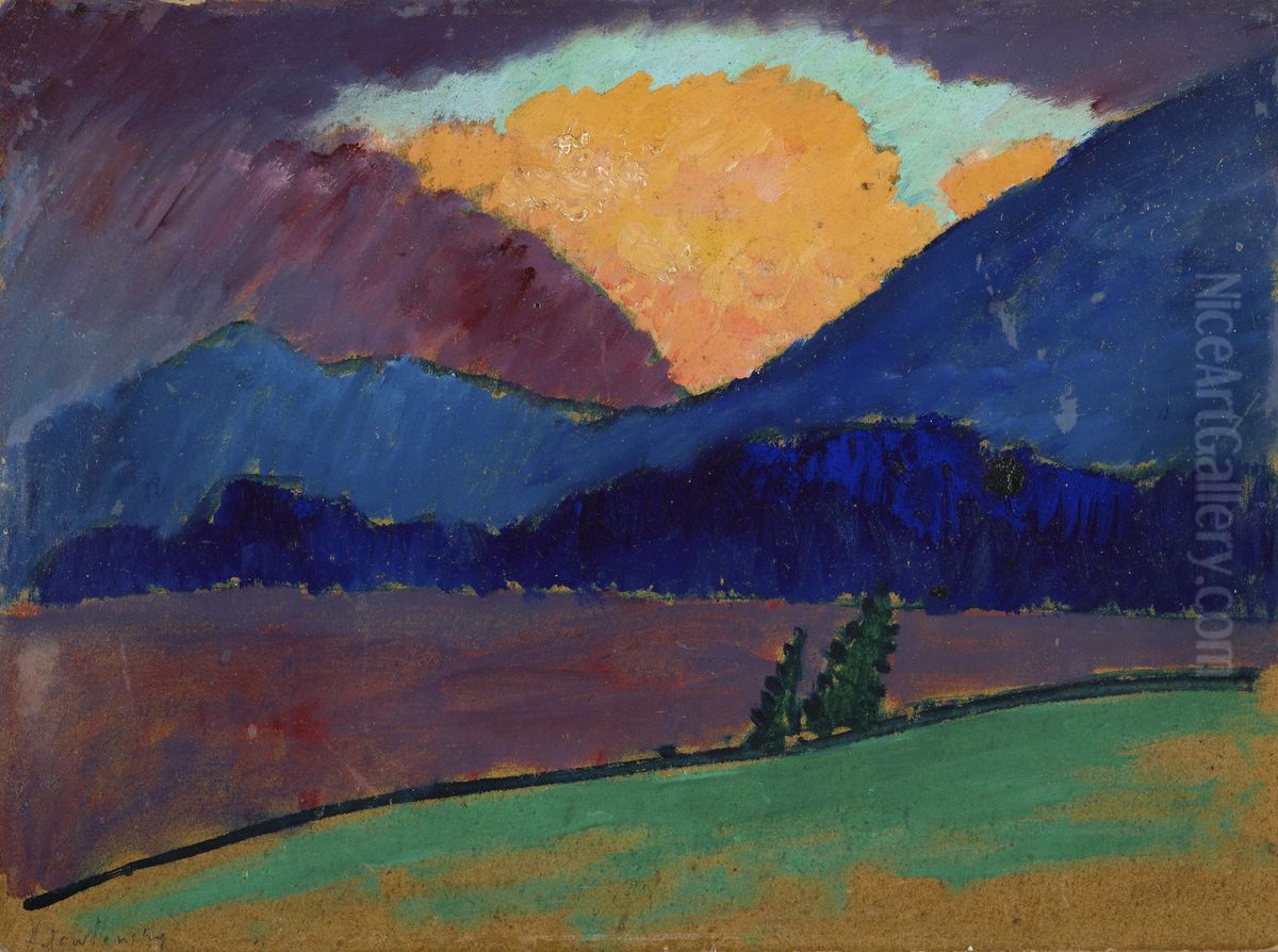 Summer Evening in Murnau Oil Painting by Alexei Jawlensky