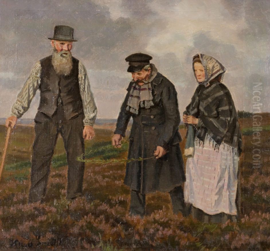 Mand, der viser vand Oil Painting by Hans Smidth