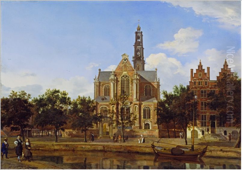 View of the Westerkerk, Amsterdam Oil Painting by Jan Van Der Heyden