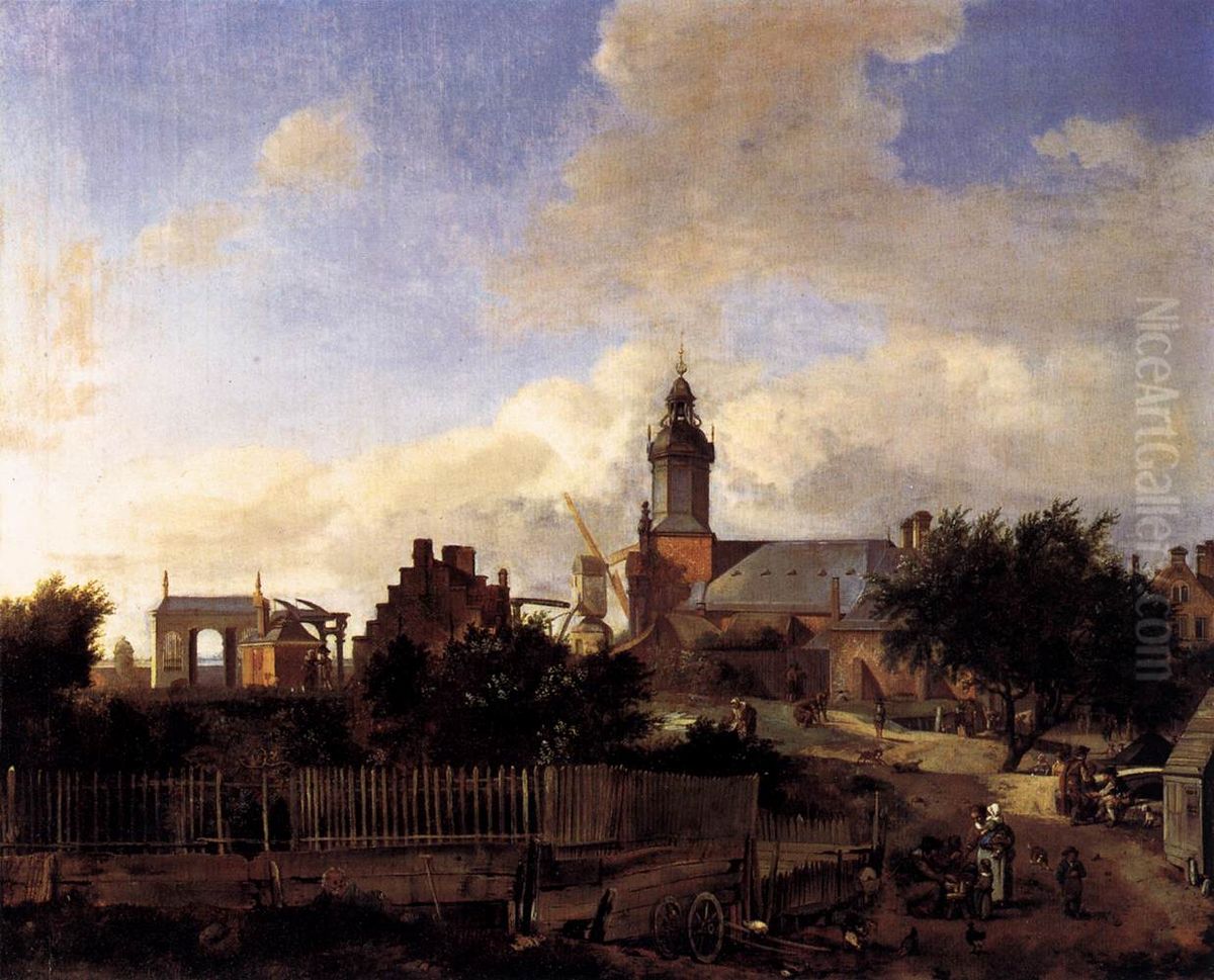 Amsterdam: Haarlemmerpoort Oil Painting by Jan Van Der Heyden
