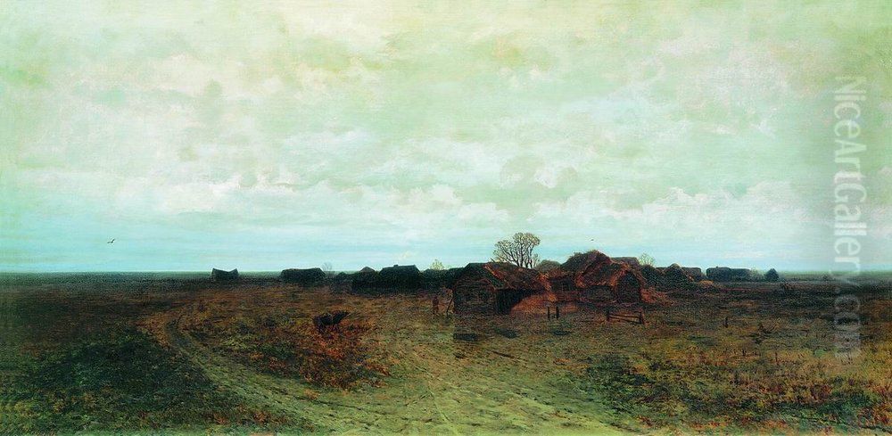 <<Zabytaa derevna>> Oil Painting by Arkhip Kuindzhi