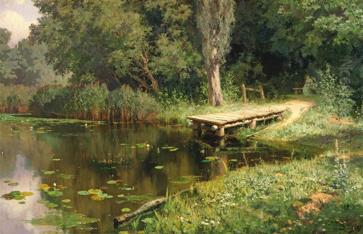 An Overgrown Pond Oil Painting by Vasily Polenov