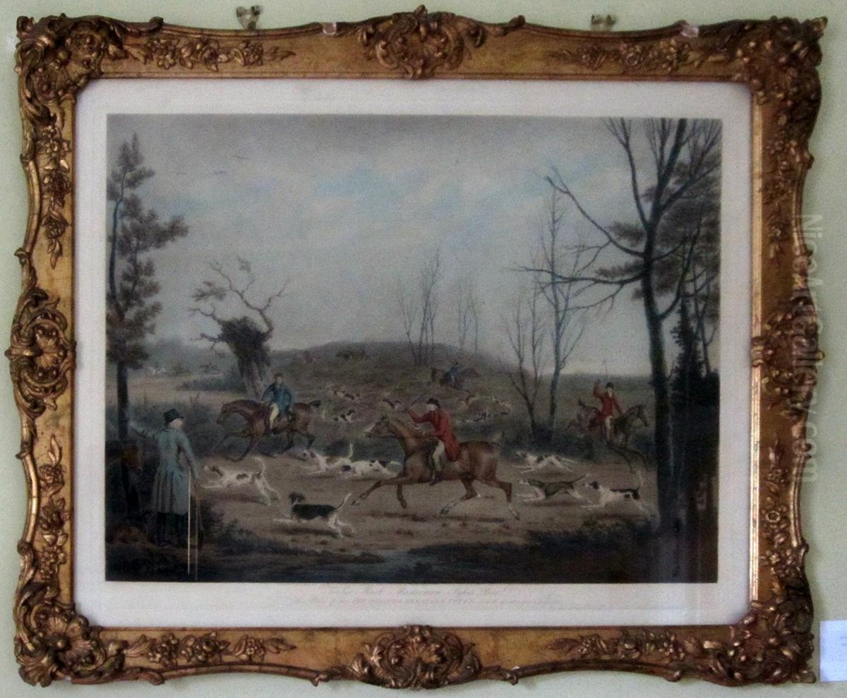Fox Hounds Breaking Cover Oil Painting by Henry Bernard Chalon