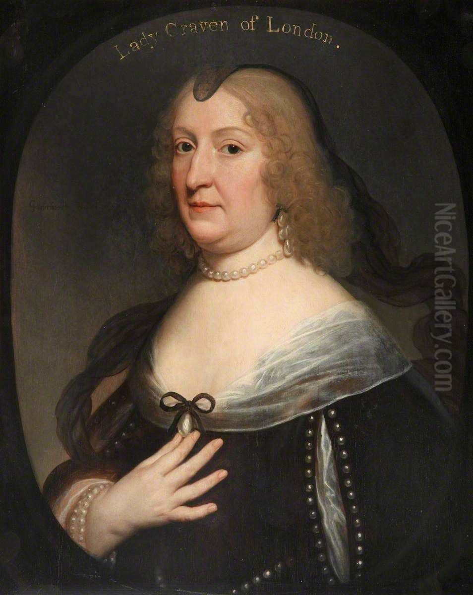 Amelie Elisabeth von Hanau - Munzeberg (1602 - 1651) Oil Painting by Gerard van Honthorst