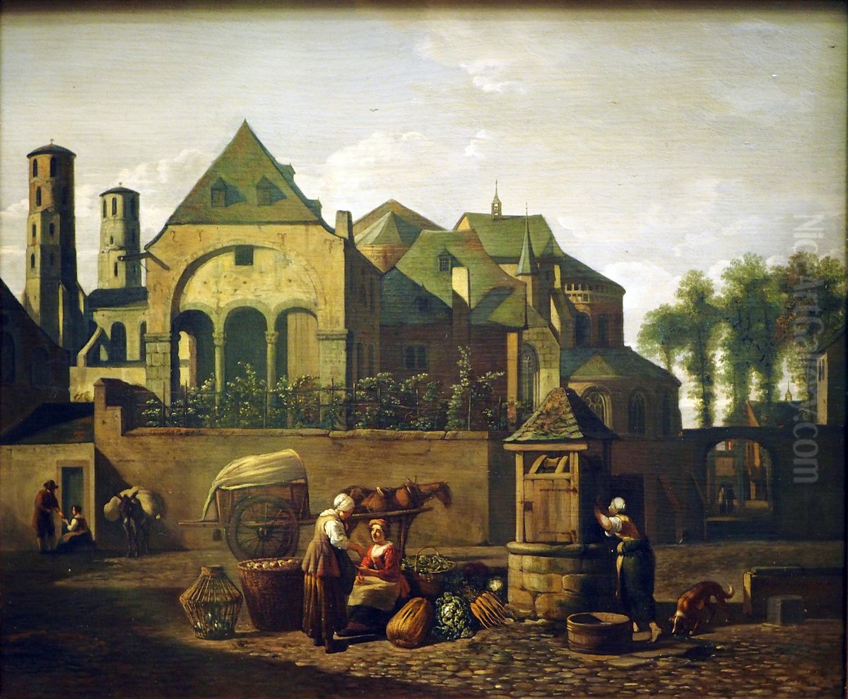 St. Mary in the capitol to Cologne Oil Painting by Gerrit Adriaenszoon Berckheyde