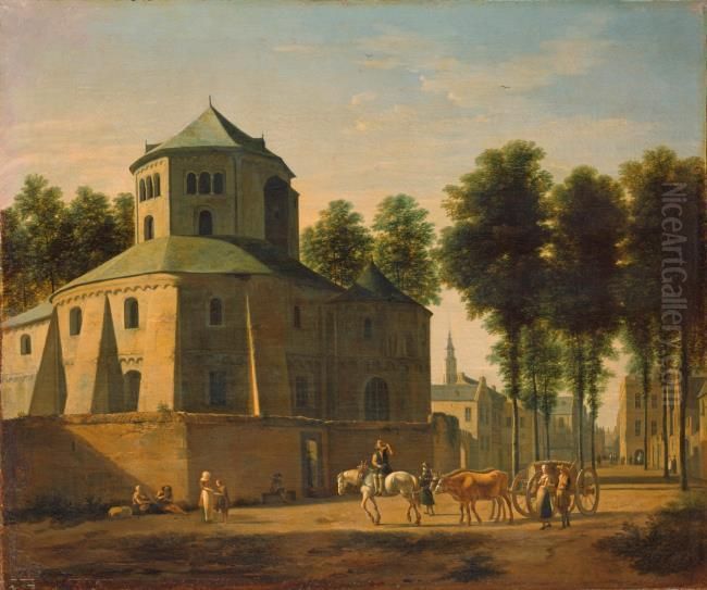 Church of St. Martin, Bonn Oil Painting by Gerrit Adriaenszoon Berckheyde