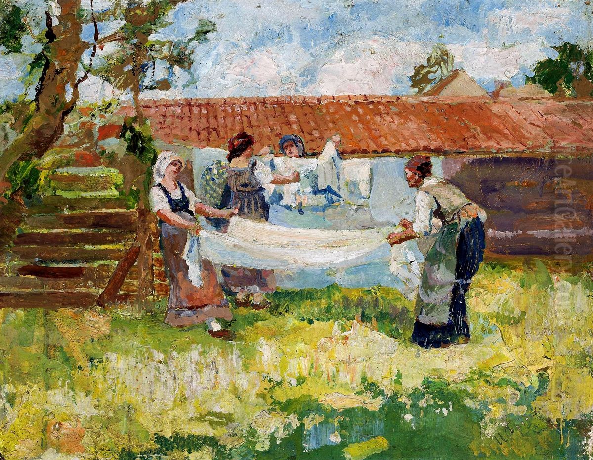 Laundresses Oil Painting by Isaak Brodsky