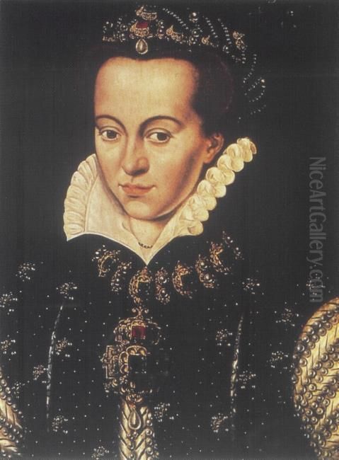 Portrait of Anna of Saxony Oil Painting by Antonis Moror follower