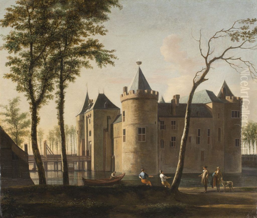 Muiderslot Oil Painting by Gerrit Adriaenszoon Berckheyde