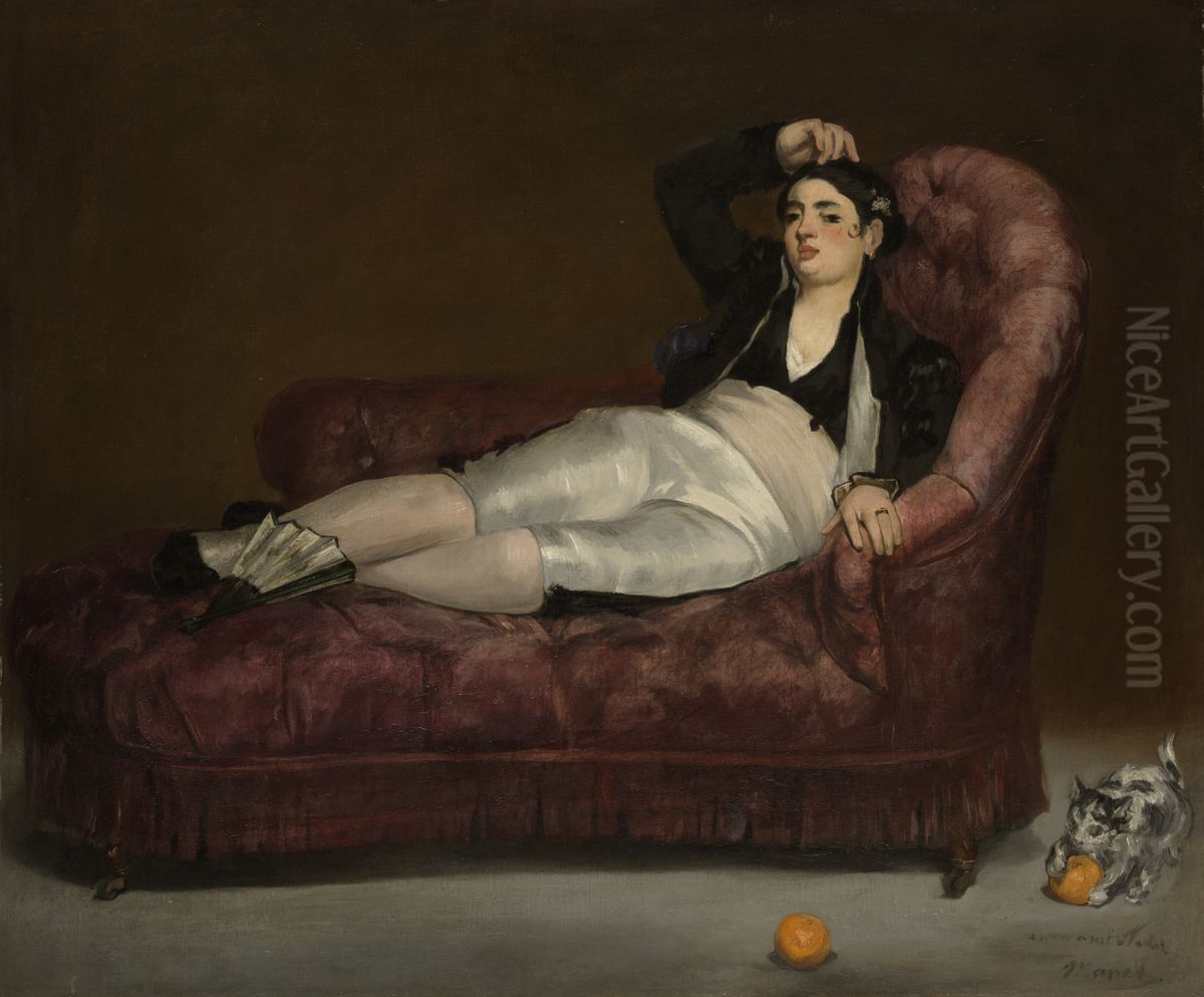 Reclining Young Woman in Spanish Costume Oil Painting by Edouard Manet