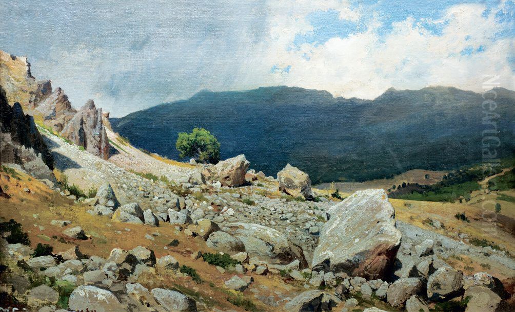 From Neighborhoods Gurzuf Oil Painting by Ivan Shishkin