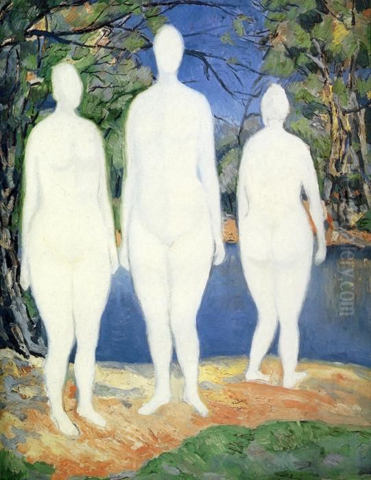 Bathers Oil Painting by Kasimir Sevrinovitch Malevich