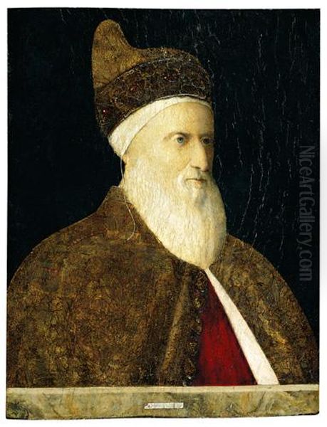 Portrait of Agostino Barbarigo (c.1420-1501) Oil Painting by Gentile Bellini