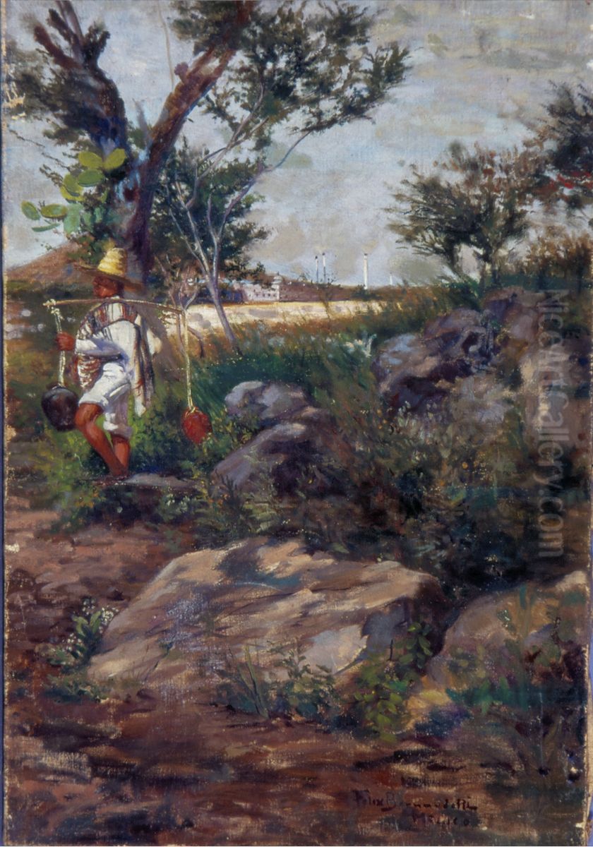 Arredores de Guadalajara (Mexico) Oil Painting by Felix Bernardelli