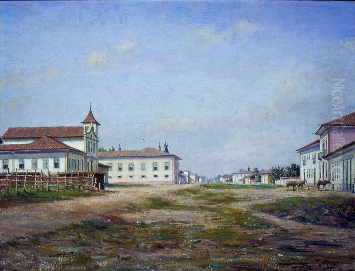 Largo e Matriz do Bras, 1862 Oil Painting by Benedito Calixto