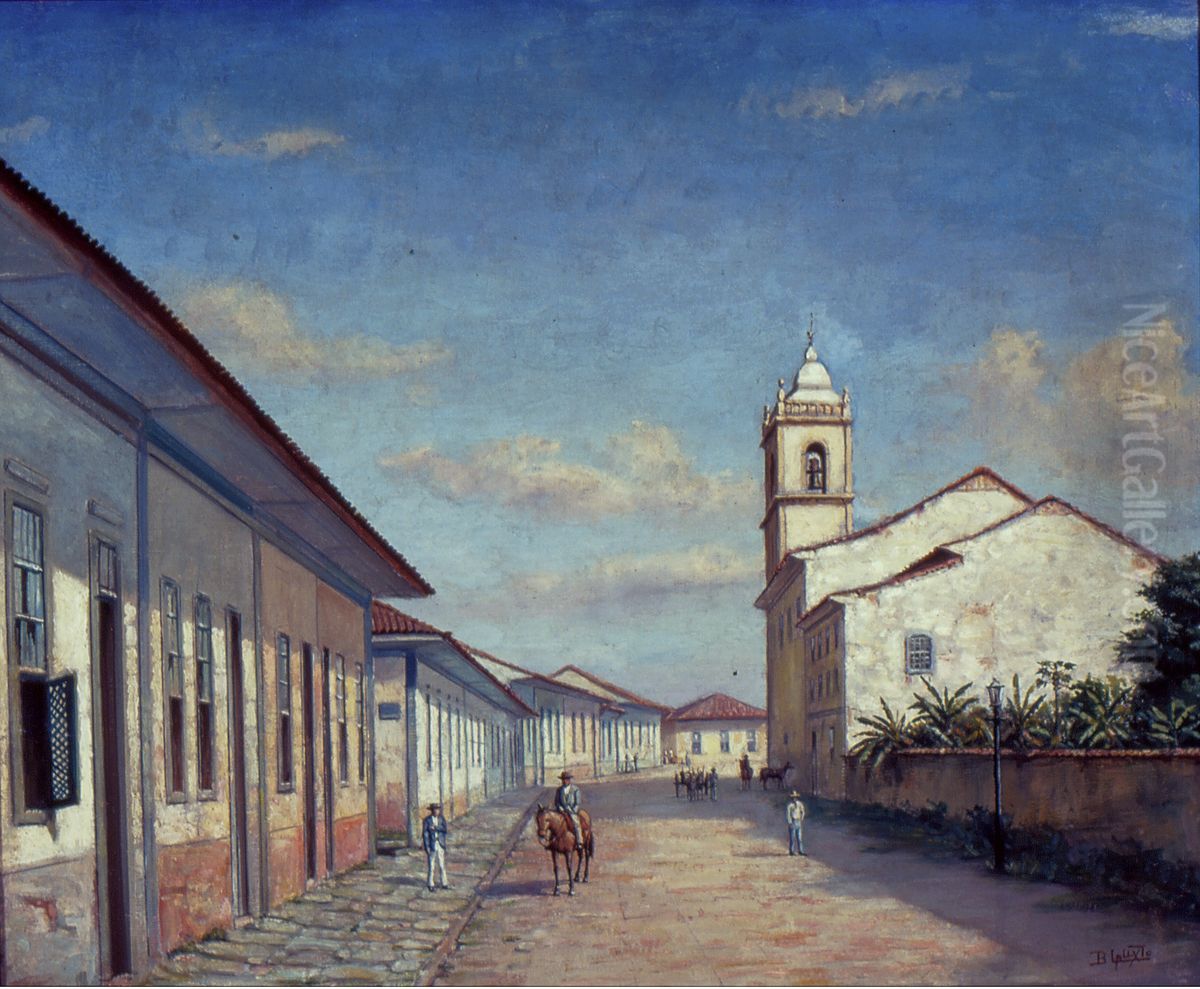 Rua da Constituicao, 1862 (Rua Florencio de Abreu) Oil Painting by Benedito Calixto