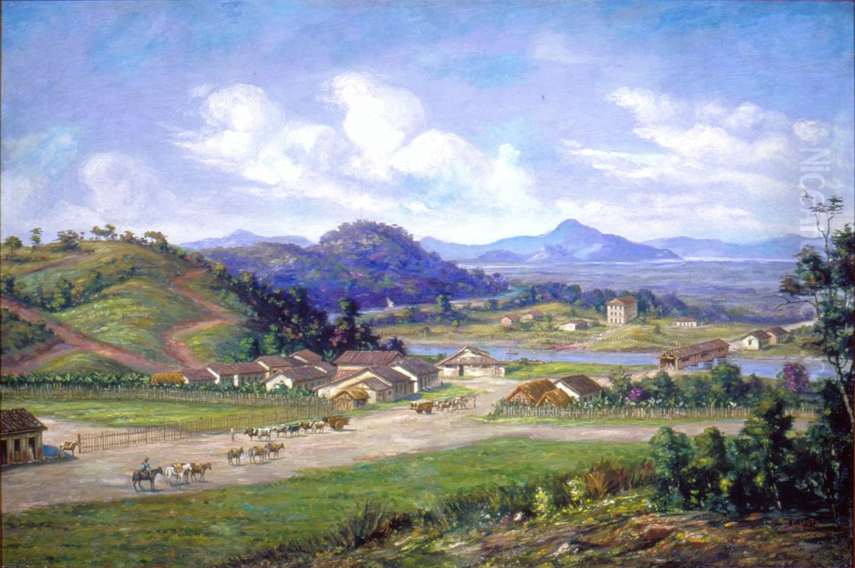 Vista de Cubatao, 1826 Oil Painting by Benedito Calixto
