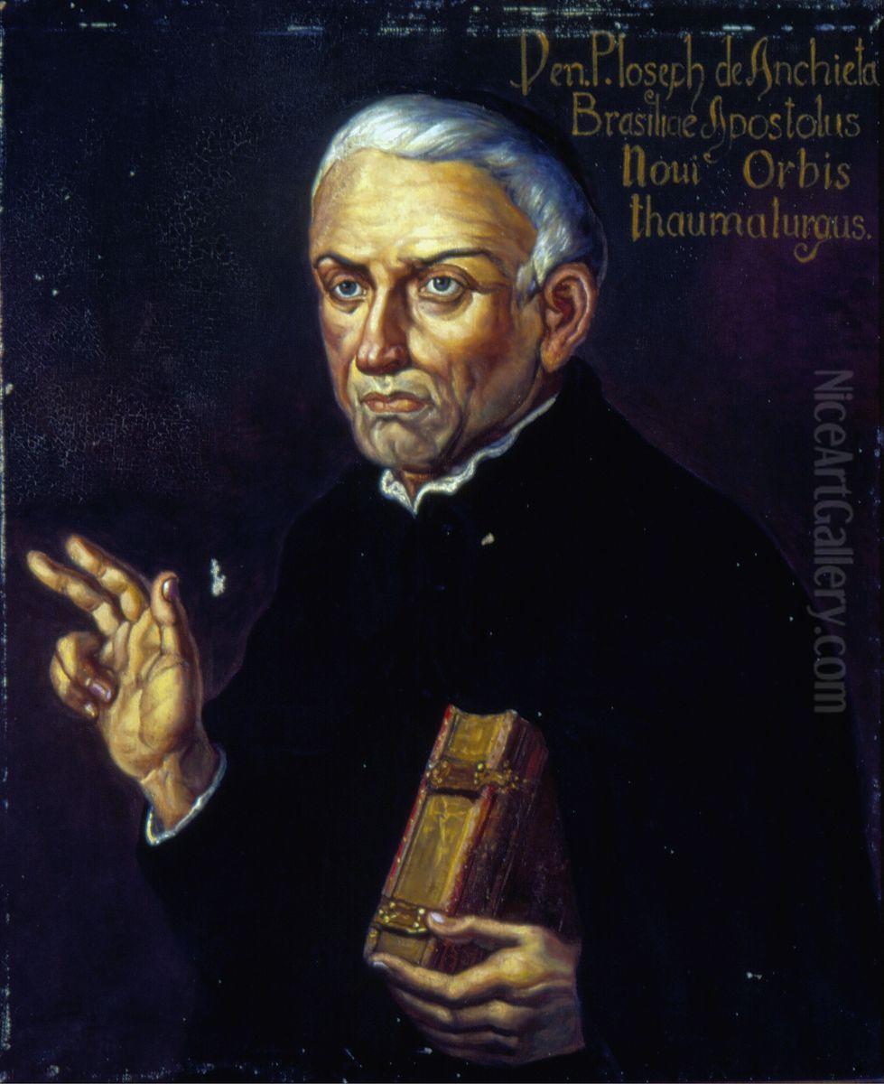 Retrato de Anchieta Oil Painting by Oscar Pereira Da Silva