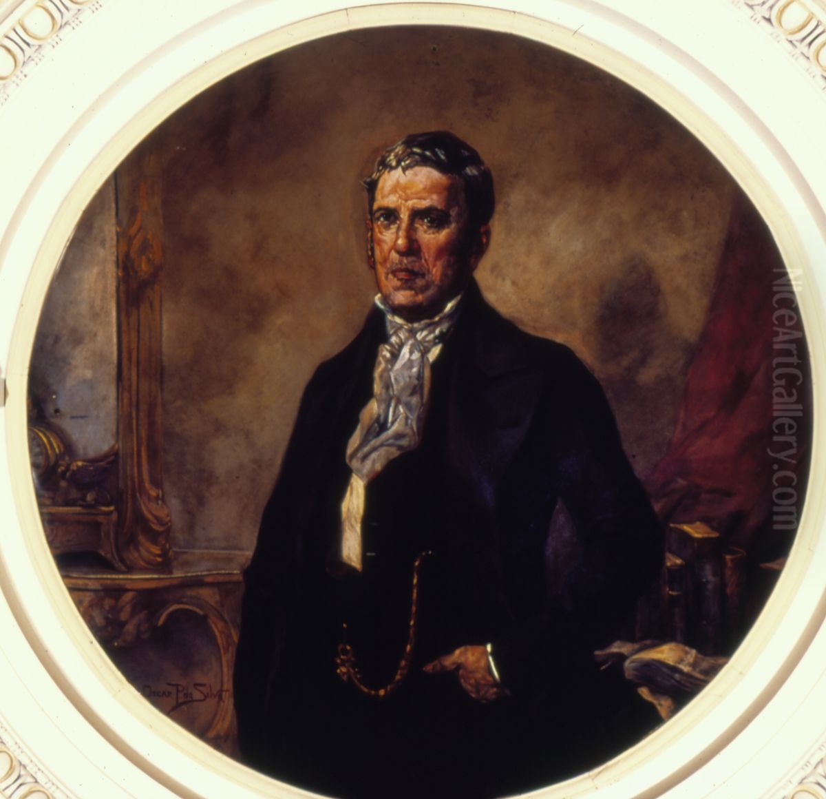Retrato de Joaquim Goncalves Ledo Oil Painting by Oscar Pereira Da Silva