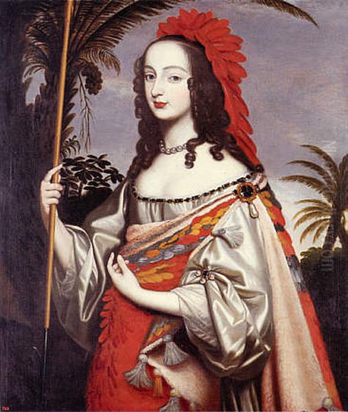 Portrait of ElectressSophia of Hanoveras (American) Indian Oil Painting by Louise Hollandine of the Palatinate