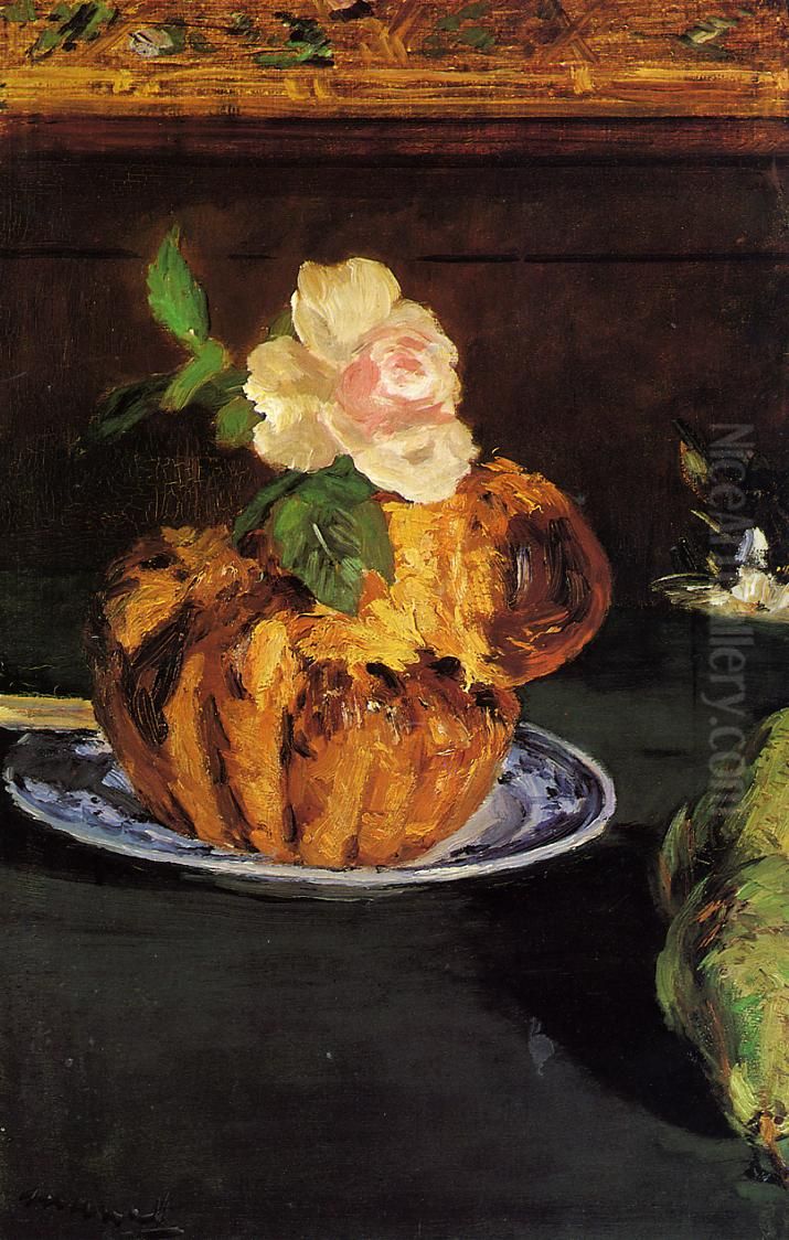 Nature morte, Brioche Oil Painting by Edouard Manet