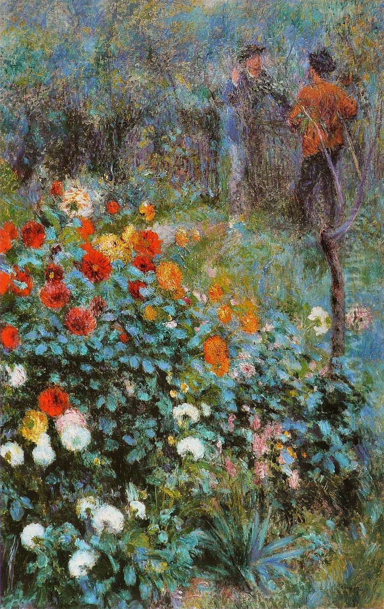 Le Jardin de la rue Cortot a Montmartre Oil Painting by Pierre Auguste Renoir