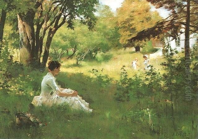 Summer Oil Painting by Albert Edelfelt